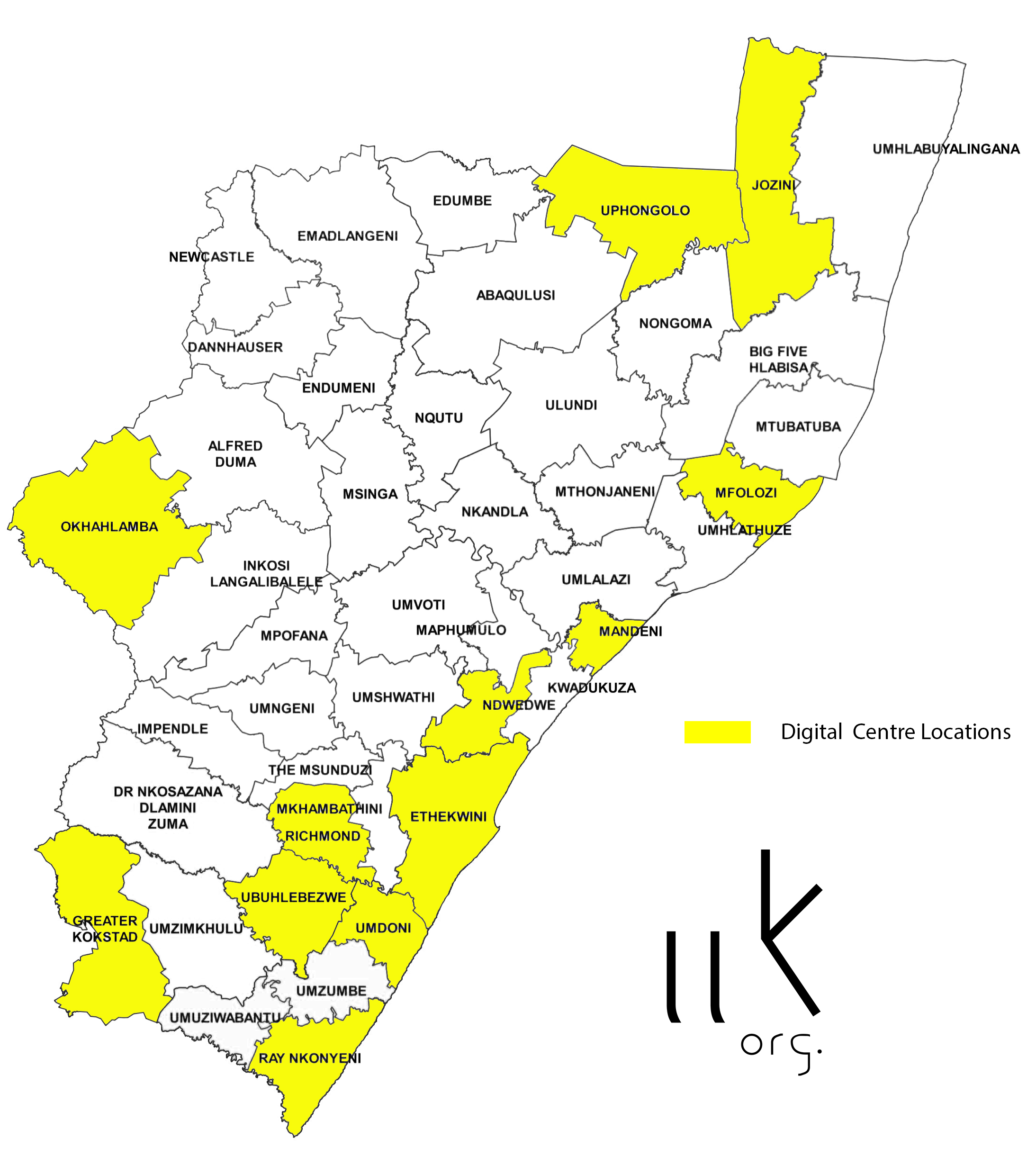KZN Digital Centers Map